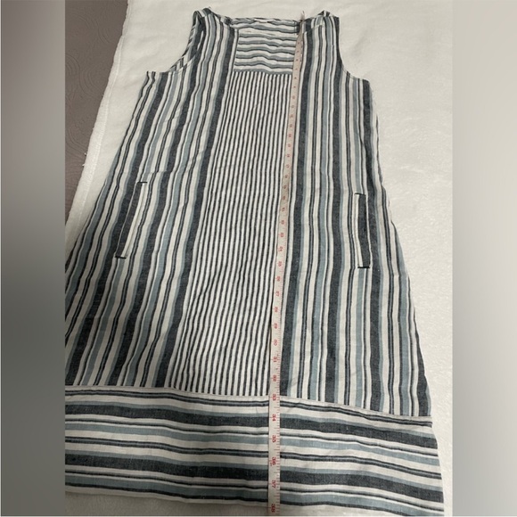 J.Jill Stripe White Grey Sleeveless Dress - Picture 6 of 8